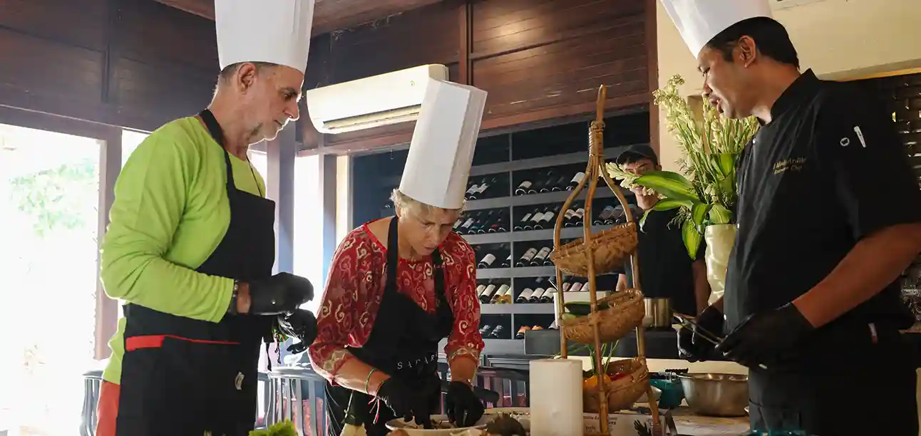 attend cooking class in south bali sadara resort